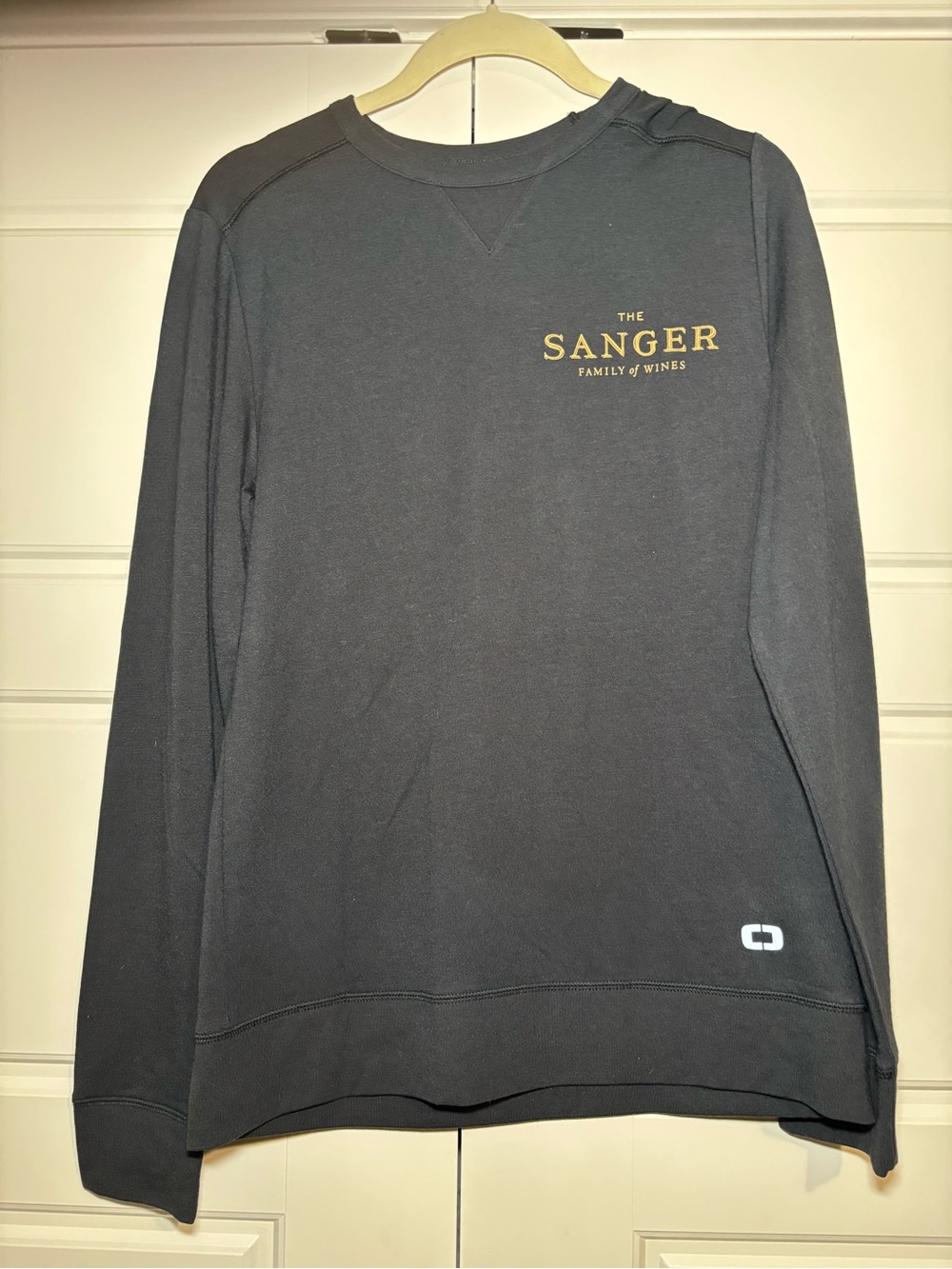 OGIO Charcoal Gray Long Sleeve Crew with Gold Sanger Logo